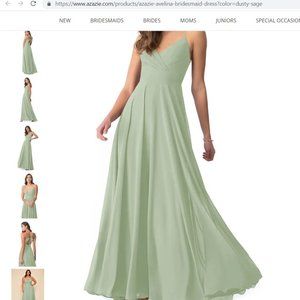 Azazie Avelina Dusty Sage Bridesmaid Dress